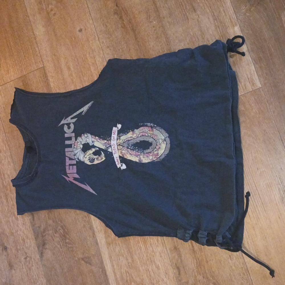 Top Shop Metallica Graphic "Don't Tread On Me" Muscle Tee Size US 8 - Picture 11 of 11